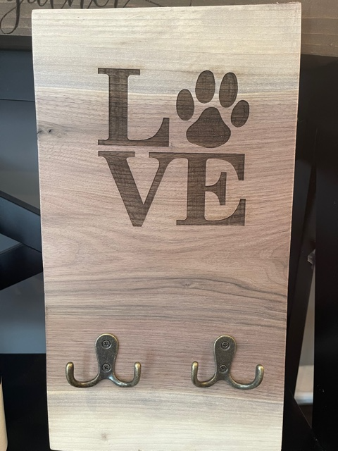 Double Dog Leash Holder - LOVE