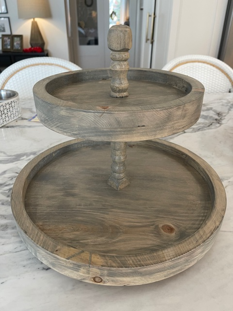 Wood Two Tiered Tray