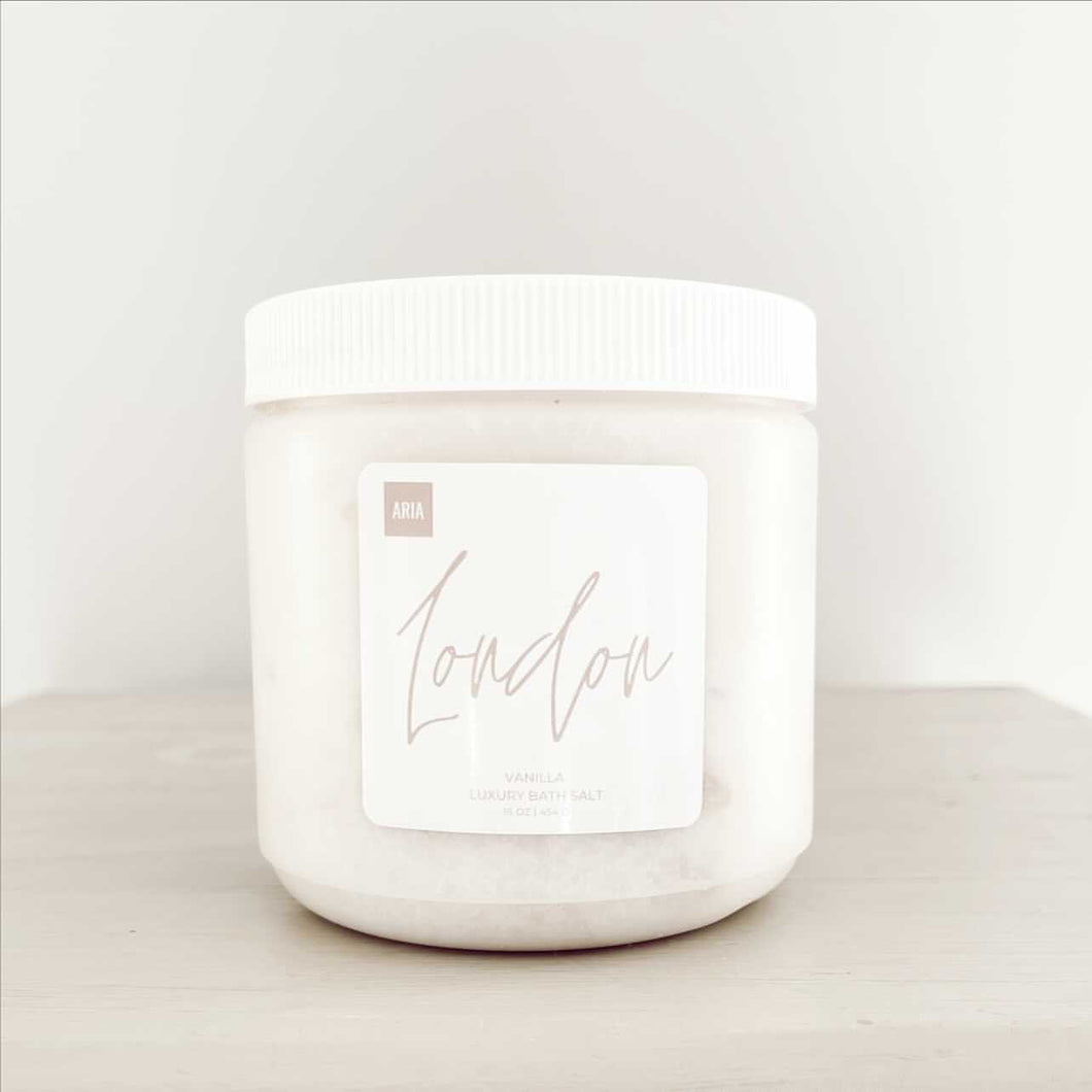 Luxury Bath Salts - 16oz SCENTED: London Vanilla