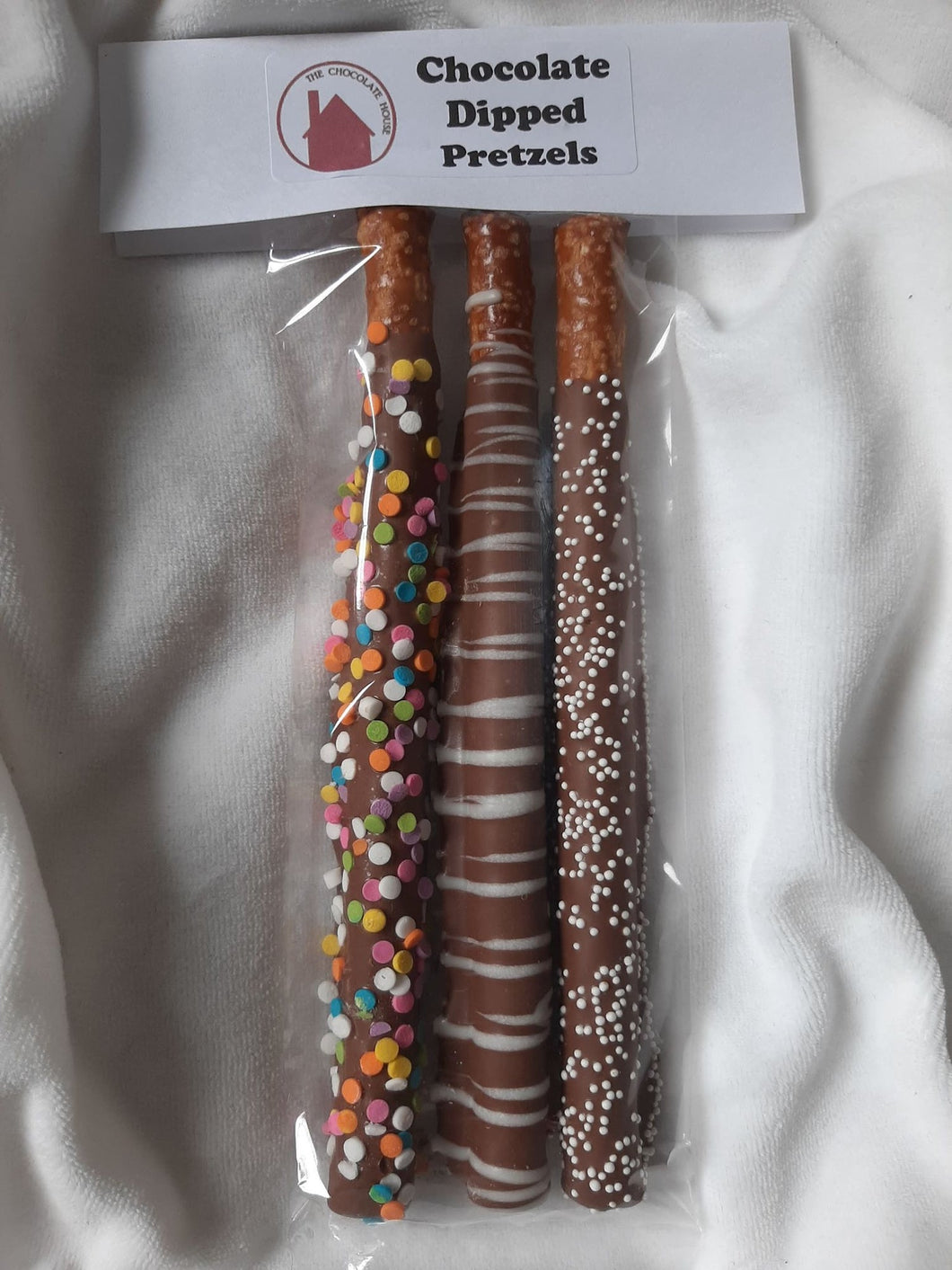 CHOCOLATE DIPPED PRETZELS