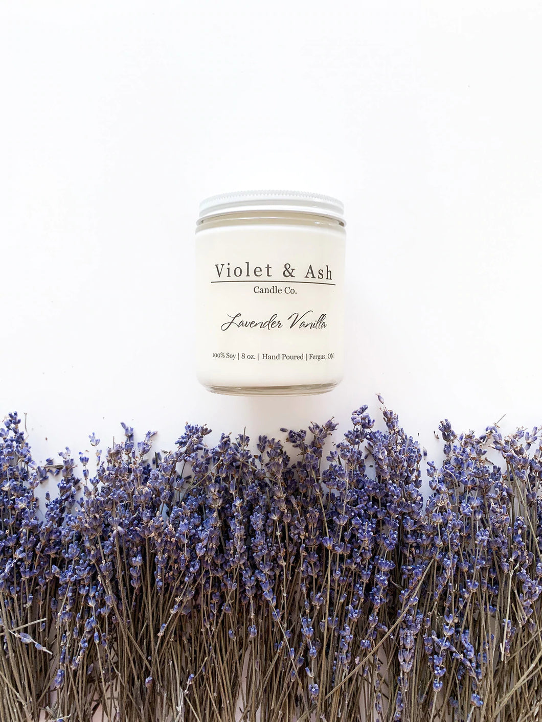 Violet and Ash 8oz Candle ~ Lavender Vanilla