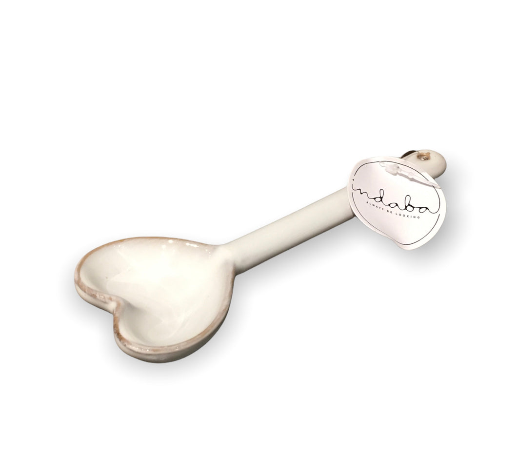 Ceramic heart shaped spoon