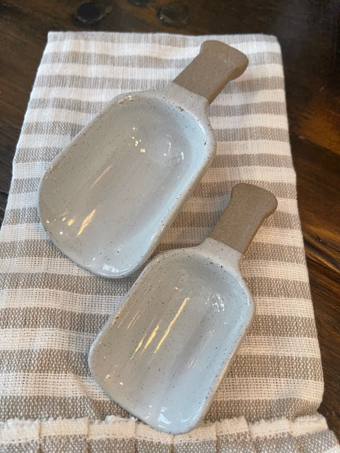 PORCELAIN SCOOPS, WHITE, SET OF 2