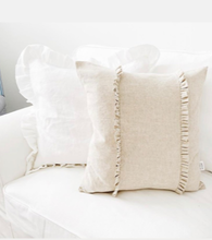 Load image into Gallery viewer, Soft Beige Ruffle Pillow

