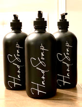 Load image into Gallery viewer, Matte Black Glass DISH SOAP Bottle
