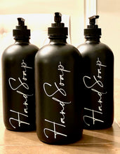 Load image into Gallery viewer, Matte Black Glass HAND SOAP Bottle

