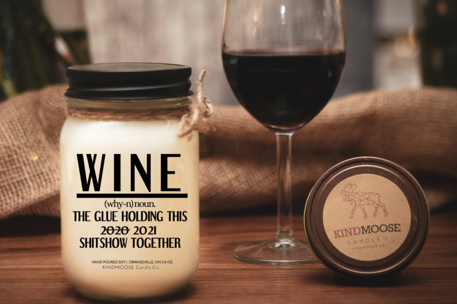 Wine - The Glue Holding This 2020 Shitshow Together Candle - SCENT: CASHMERE