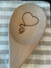 Load image into Gallery viewer, Heart Engraved Wooden Spoon - Large
